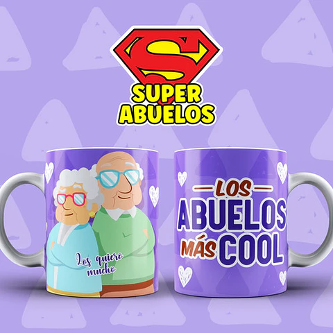 Plantillas Diseños Super Abuelos Sublimar Tazas Sublimacion