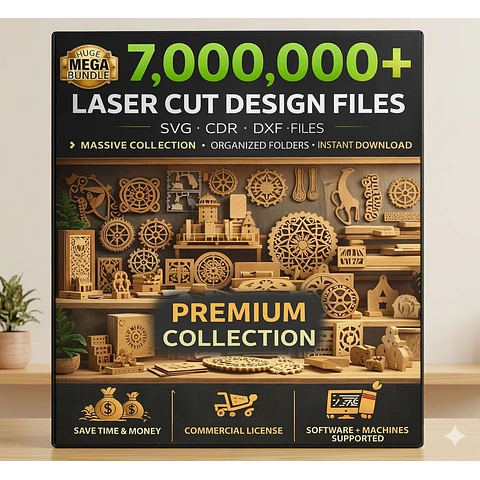 Mega paquete con más de 7 000 000 de archivos cortados con láser / SVG DXF / Diseños para CNC y láser de CO2 / Descarga instantánea