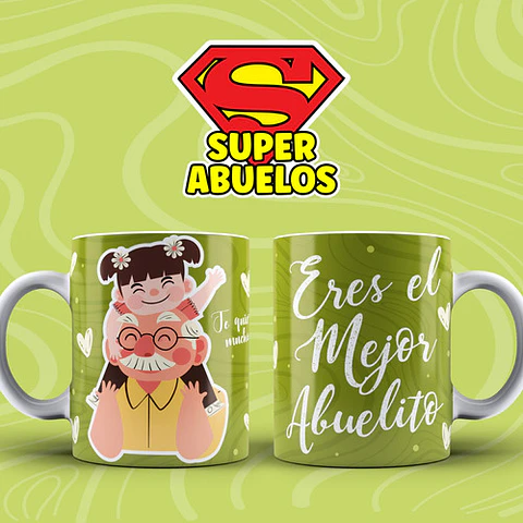 Plantillas Diseños Super Abuelos Sublimar Tazas Sublimacion