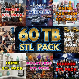 Paquete enorme de archivos STL para impresión 3D: 60 TB / Más de 90 000 archivos / Acceso completo de por vida + Catálogo de vista previa organizado / Descarga instantánea