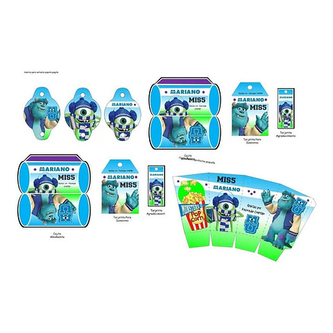Kit Imprimible Candy Bar Monsters Inc El Mas Completo