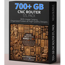 Megacatálogo STL de 700 GB: Paquete de modelos en relieve 3D para fresadora CNC / Diseños de fresado y tallado / Descarga digital / Uso comercial