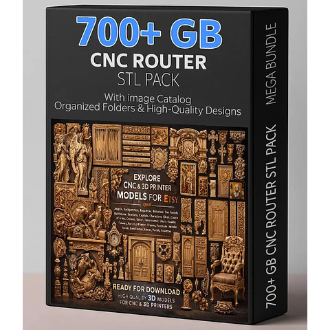 Megacatálogo STL de 700 GB: Paquete de modelos en relieve 3D para fresadora CNC / Diseños de fresado y tallado / Descarga digital / Uso comercial