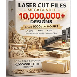 Mega paquete de más de 10 000 000 de archivos de corte y grabado láser / SVG DXF CNC / Lightburn y Coreldraw / CO2 y fibra / uso comercial