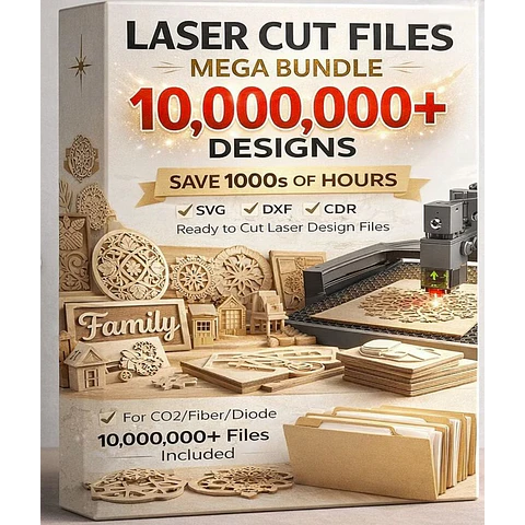 Mega paquete de más de 10 000 000 de archivos de corte y grabado láser / SVG DXF CNC / Lightburn y Coreldraw / CO2 y fibra / uso comercial