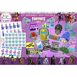 Kit Imprimible Candy Bar Fortnite Marvel C2 T4 100% Editable