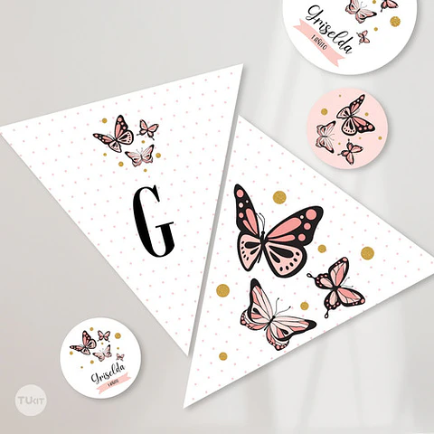 Kit Imprimible Mariposa Mariposas Salmon Candy Bar