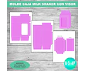 Kit Imprimible Molde Caja Milk Box Shaker Con Visor Editable