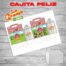 Kit Imprimible Caja Golosinas Cajita Feliz Granja De Zenón