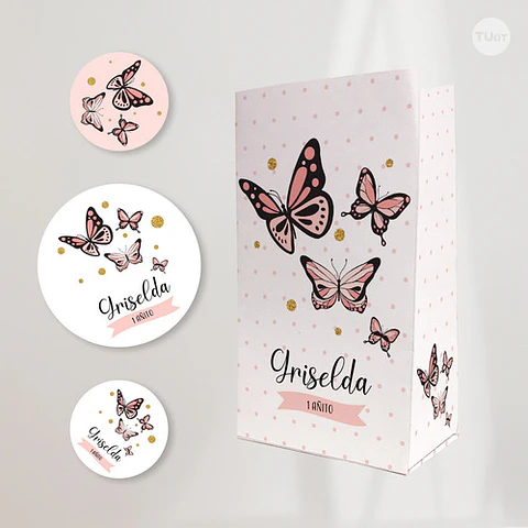 Kit Imprimible Mariposa Mariposas Salmon Candy Bar