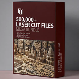 Paquete de 500 000 archivos cortados con láser, SVG, DXF, 3D, 2D, diseños de corte CNC, archivos Ai, Cdr, Eps, plantillas de patrones de grabado vectorial.