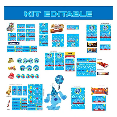 Kit De Cumpleaños Las Pistas De Blue Imprimible Editable