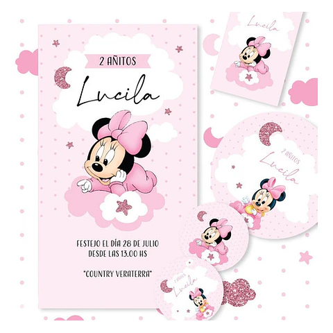 Kit Imprimible Minnie Bebe Baby Babies Tukit
