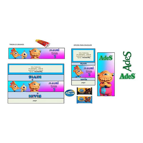 Kit Imprimible Candy Bar Nivis Amigos De Otro Mundo Full