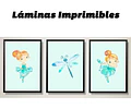 Kit X 6 Láminas Imprimibles Bailarina Verde Agua 