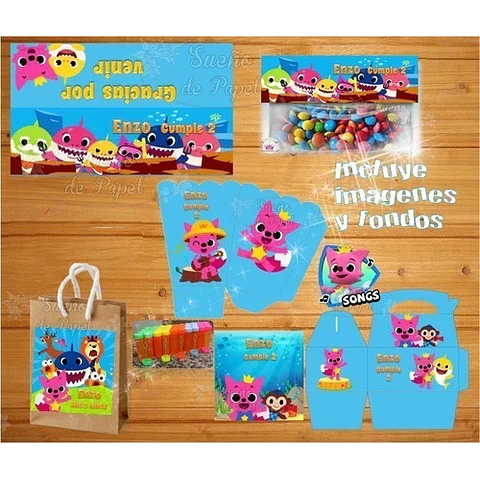 Kit Imprimible Baby Shark Editable