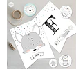 Kit Imprimible Animales Blanco Negro Tukit