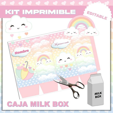 Kit Imprimible Lluvia De Amor Nubecita Editable Deco Y Candy