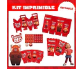 Kit Imprimible Turning Red 100% Editable