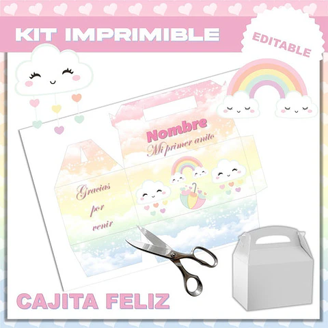 Kit Imprimible Lluvia De Amor Nubecita Editable Deco Y Candy