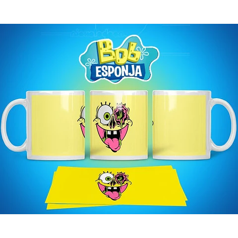 Kit Diseños Plantillas Tazas Bob Esponja Sublimación M2
