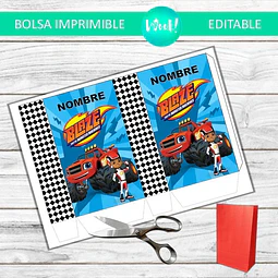 Bolsa Imprimible Editable Blaze Y Los Monster Machines