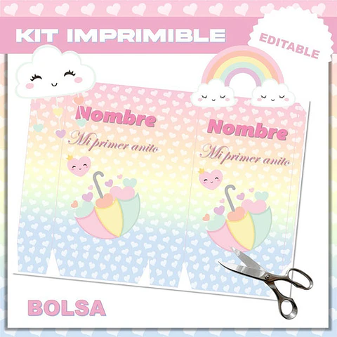 Kit Imprimible Lluvia De Amor Nubecita Editable Deco Y Candy