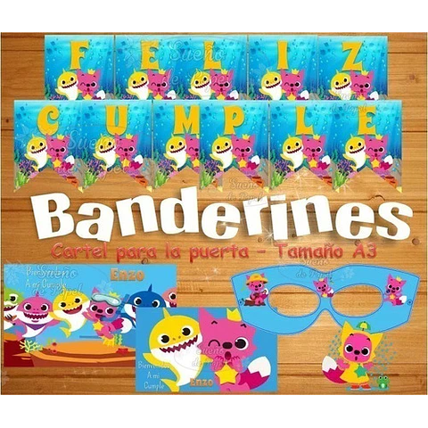 Kit Imprimible Baby Shark Editable