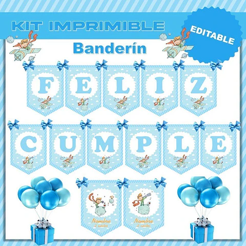 Kit Cumpleaños El Principito Imprimible Editable 