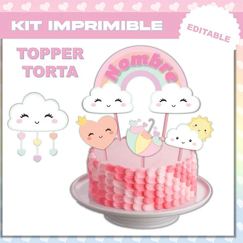 Kit Imprimible Lluvia De Amor Nubecita Editable Deco Y Candy
