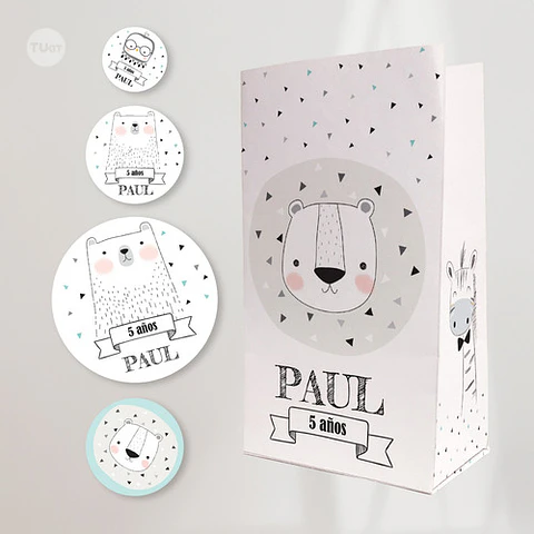 Kit Imprimible Animales Blanco Negro Tukit