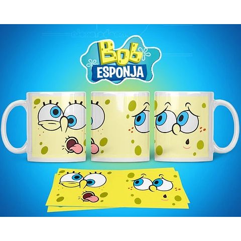 Kit Diseños Plantillas Tazas Bob Esponja Sublimación M2