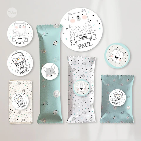 Kit Imprimible Animales Blanco Negro Tukit