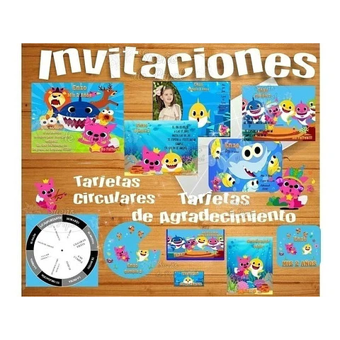Kit Imprimible Baby Shark Editable