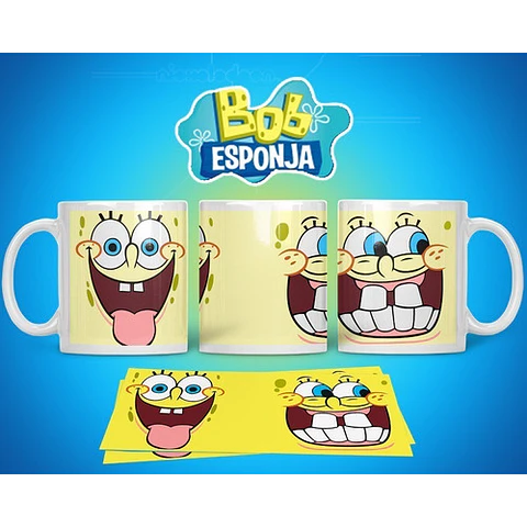 Kit Diseños Plantillas Tazas Bob Esponja Sublimación M2