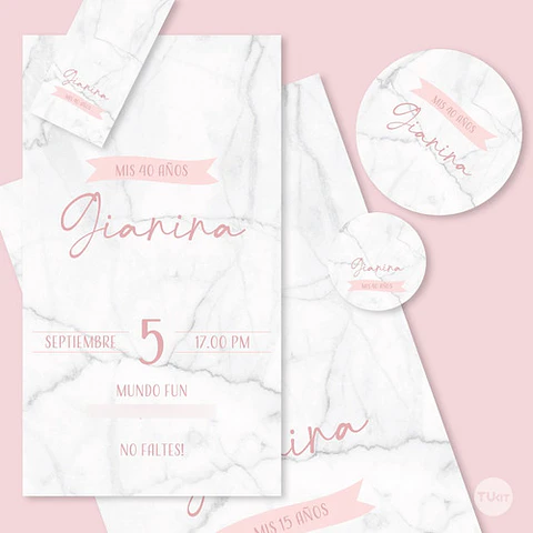 Kit Imprimible Textura Marmol Tukit