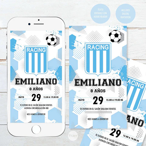 Kit Imprimible Futbol Racing La Academia Tukit