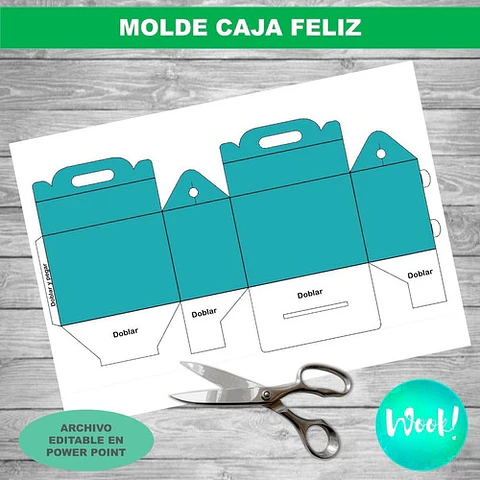 Kit Imprimible Molde Cajita Feliz Editable + Papel Digital
