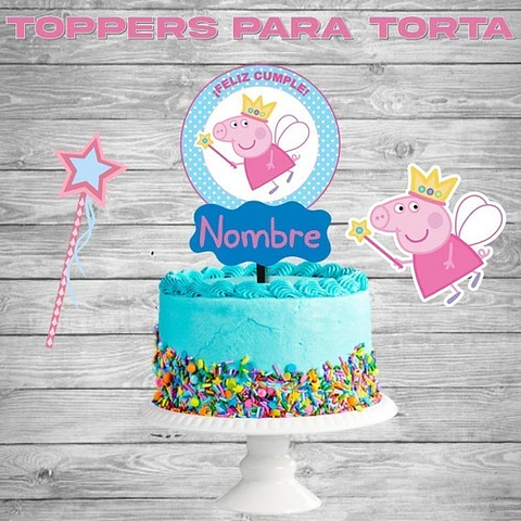 Kit Cumpleaños Peppa Pig Hada Imprimible + Pintar