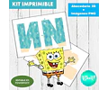 Kit Imprimible Letras 3d Editables Bob Esponja +  