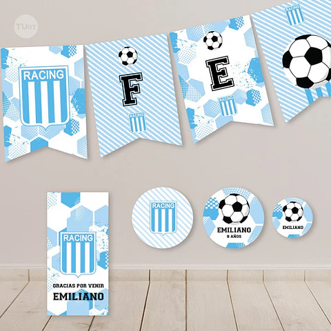 Kit Imprimible Futbol Racing La Academia Tukit
