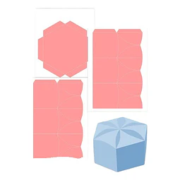 Kit Imprimible Molde Caja Hexagonal Editable