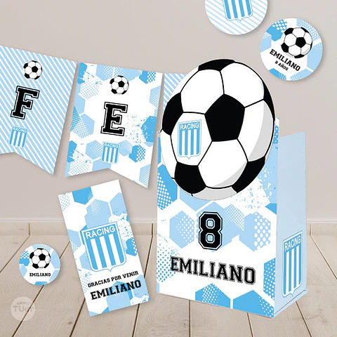 Kit Imprimible Futbol Racing La Academia Tukit