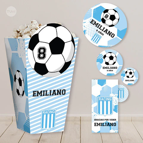 Kit Imprimible Futbol Racing La Academia Tukit