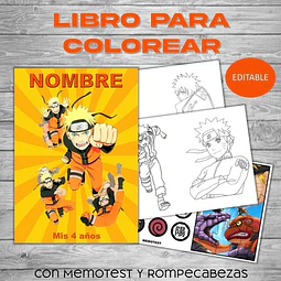 Para Pintar Editable Imprimible De Naruto