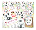 Kit Imprimible Oso Panda Nena Bambu 100% Editable Candy Bar