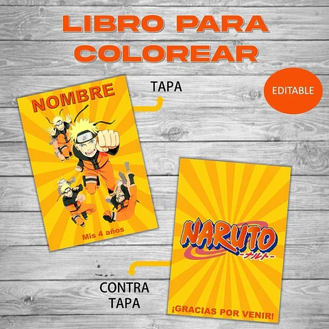 Para Pintar Editable Imprimible De Naruto