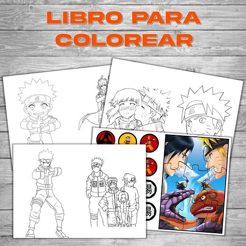 Para Pintar Editable Imprimible De Naruto