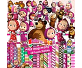 Kit Fondos Y Cliparts Masha Y Oso Imprimibles #607