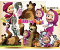 Kit Fondos Y Cliparts Masha Y Oso Imprimibles #607